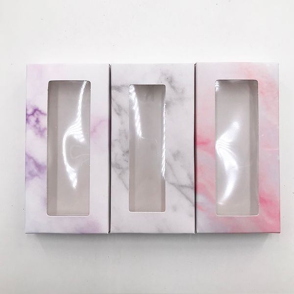 

three-color marble soft box packaging with false eyelashes