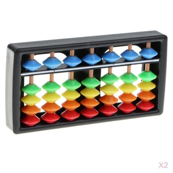 

2pcs 7 digits colorful abacus soroban kids calculating math educational toy