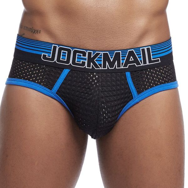 

jockmail mesh mens bikini gay underwear mens string bikini briefs cuecas calzoncillos hombre slip panties black colorful, Black;white