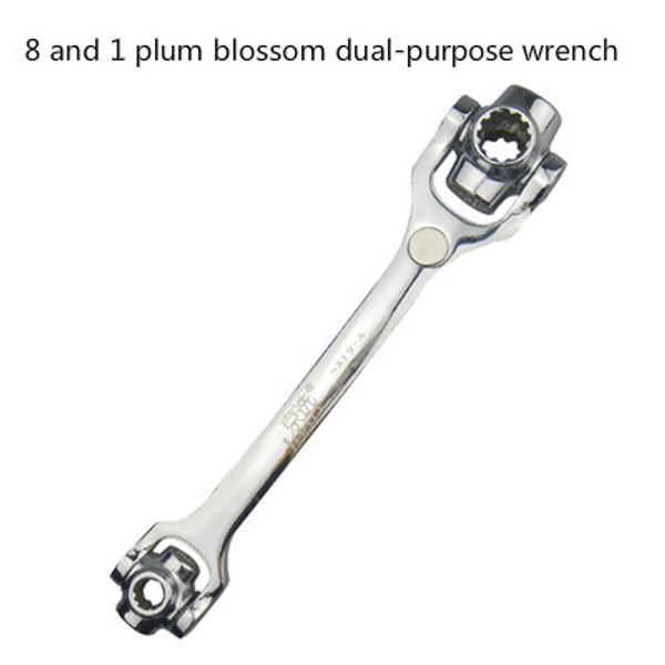 

multi function six angle ratchet ring sleeve 8 1 folding wrench wrench for automobile and motorcycle tires