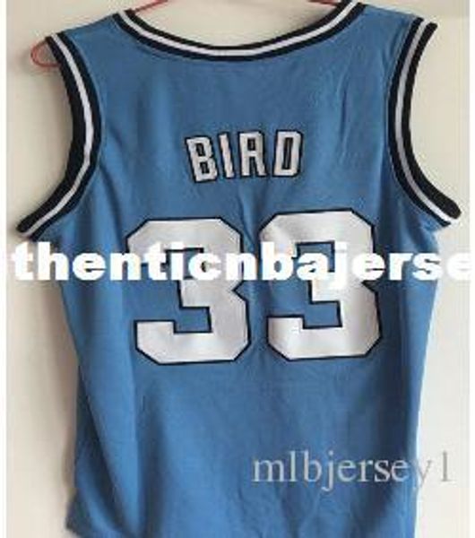 

mens indiana state sycamores larry bird #33 blue basketball jerseys embroidery new materials stitching shirt custom any number, Black;blue