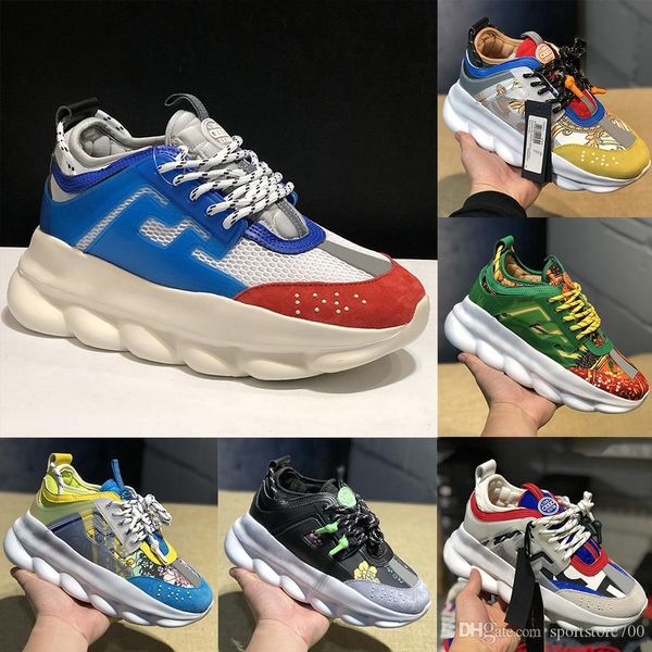 

Цепная реакция белых синих моды платформа мужской повседневной обувь многоцветная желтой флотские тройная черная Цветочные 2.0 Chainz плед тапок женщины