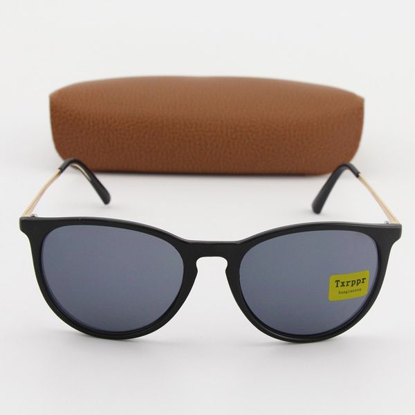 

1pcs new txrppr sunglasses men brand designer uv protection sunglass women driving matte black frame sun glasses with case box, White;black