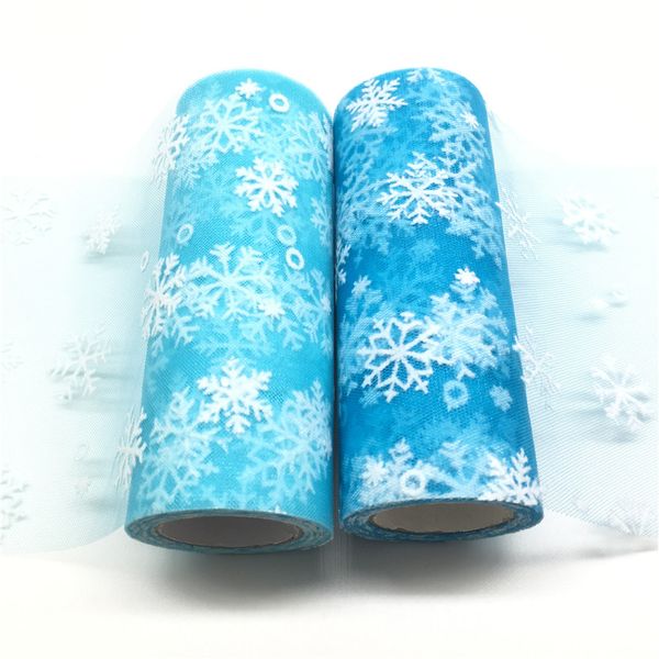 

15см*10 ярдов снежинка тюль рулон органза sheer wrap подарок лук ткань diy ремесло пачка юбка свадьба рождественские украшения