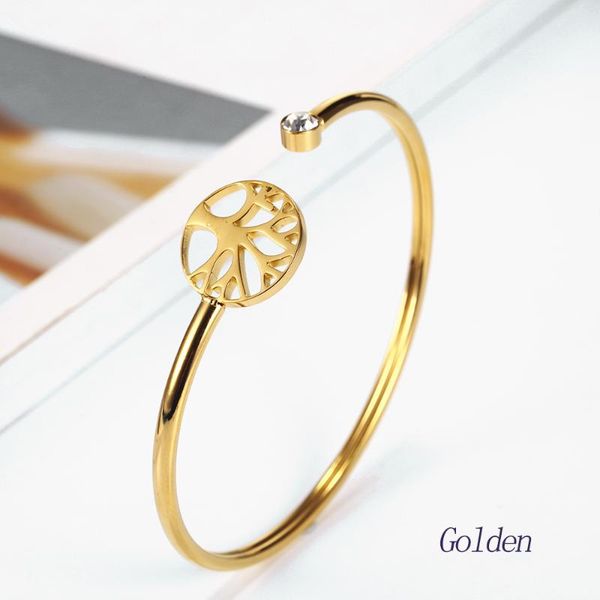 

zircon bracelet fashion adjustable bracelet women stainless steel cuff opening female jewelry gift, Black