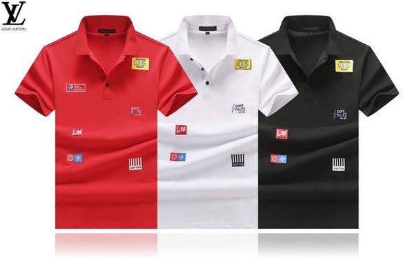 

vl французского классический бренд с короткими рукавами дизайнера мужской polo высокого качества вскользь бизнес поло модой тонкого polo тен, White;black