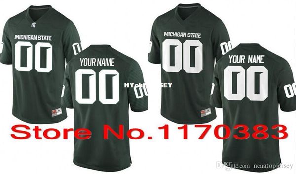 

factory outlet- 2015 new style men personalized michigan state spartans custom ncaa college football jersey jersey white green color, Black;red