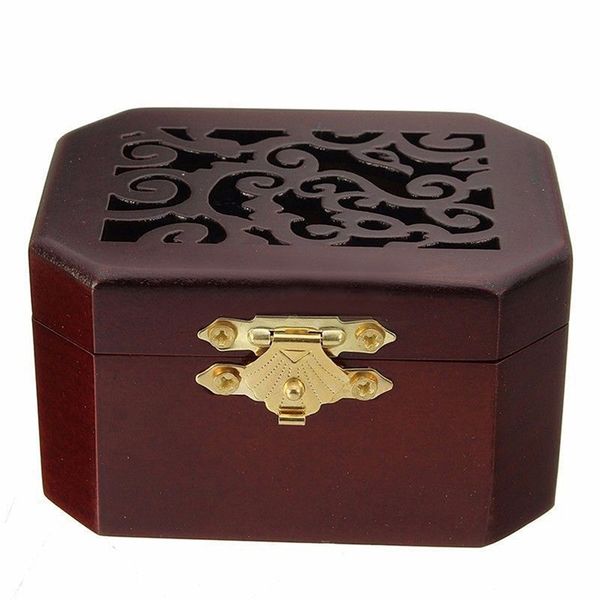 

classic octagon woody wind up music box other home decor