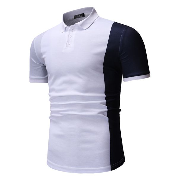 

summer new men's casual fashion short-sleeved large size men's polo shirt, Gray;blue