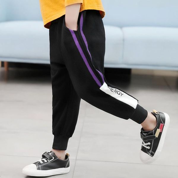 

мальчик штаны новые осень спортивные штаны дети сыпучие beam повседневные брюки, Blue