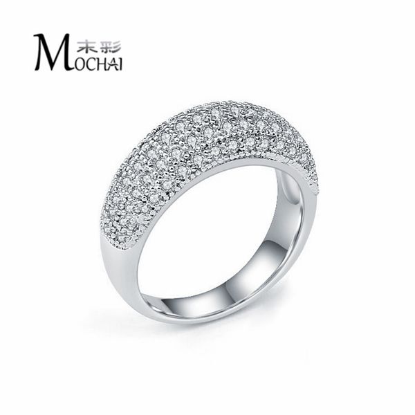 

european and american fashion micro-inlaid zircon ring for women temperament personality ring holiday party gift zk40, Silver
