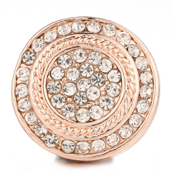 

6pcs/lot new snap button jewelry rose gold round crystal snap charms fit 18mm/20mm ginger diy button bracelet&bangles, Black