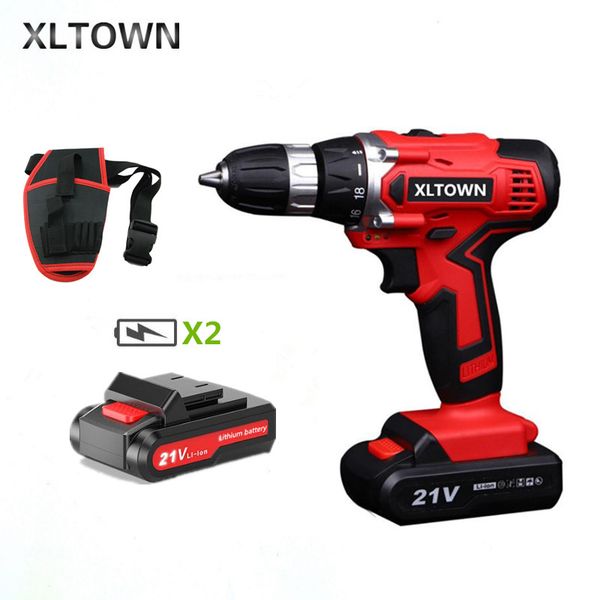 

xltown new 21v electric screwdriver rechargeable lithium battery two-speed electric screwdriver home cordless drill power tools