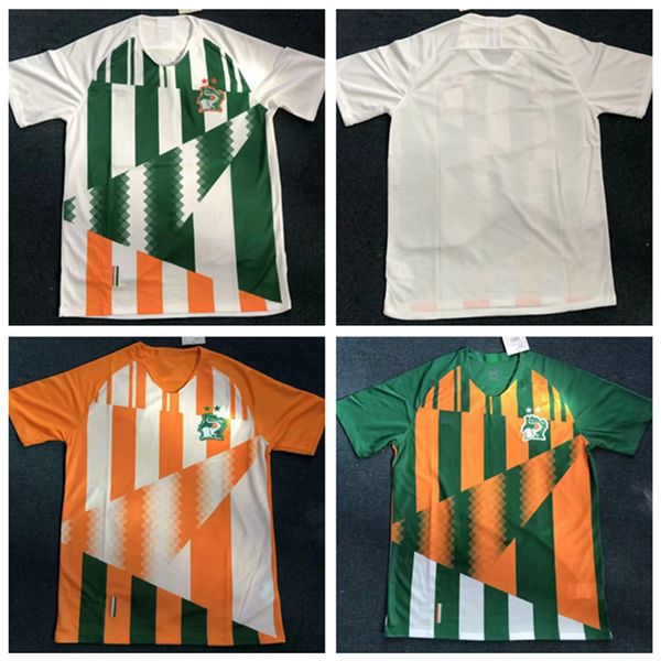 

2019 2020 cote d ivoire soccer jersey 19 20 green cote divoire ivory coast soccer shirt kalou gervinho toure football uniforms, Black;yellow