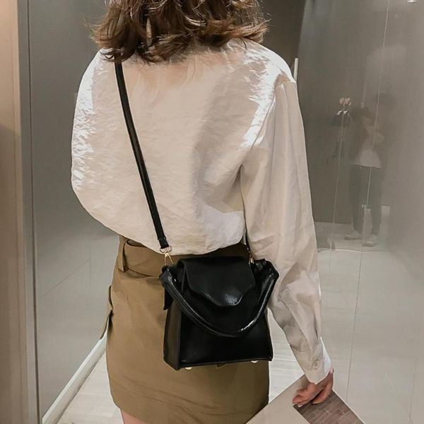 

simple solid casual women messenger handbags classic small shoulder fashion pu leather crossbody handle bags