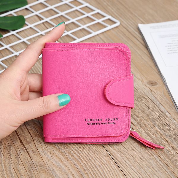 

korean version of the short wallet female wallet student korean version of the new small multi-card card package, Red;black