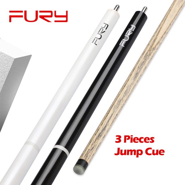 

fury jpt 1-3 billiard 3 pieces black white colors jump cue stick ash shaft 13mm g10 tip billar for professional athlete