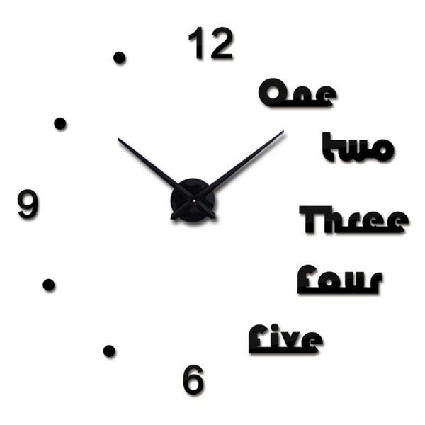 

digital wall clock round restaurant home decor indoor diy 3d stickers quartz watch mute time office self adhesive