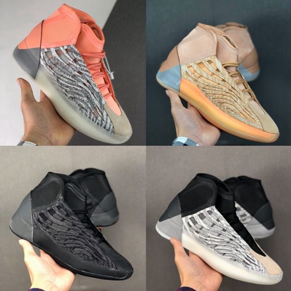 

quantum kanye west basketball shoes for men static white mid designer sports sneakers triple black grey orange pink trainers zapatos 40-45