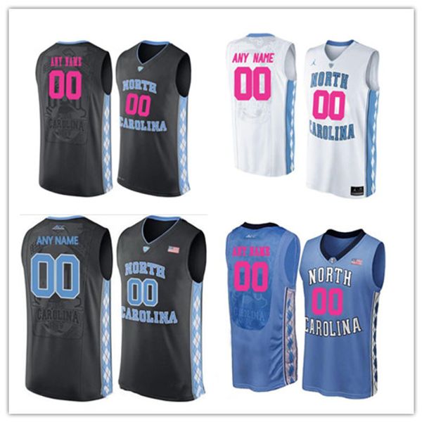 

Custom North Carolina Tar Heels Any Name Any Number NCAA College Basketball blue black white stitched Jersey