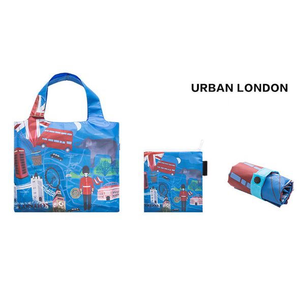 

lightweight shopping bag cartoon print folding portable women travel tote single shoulder bag hsj88