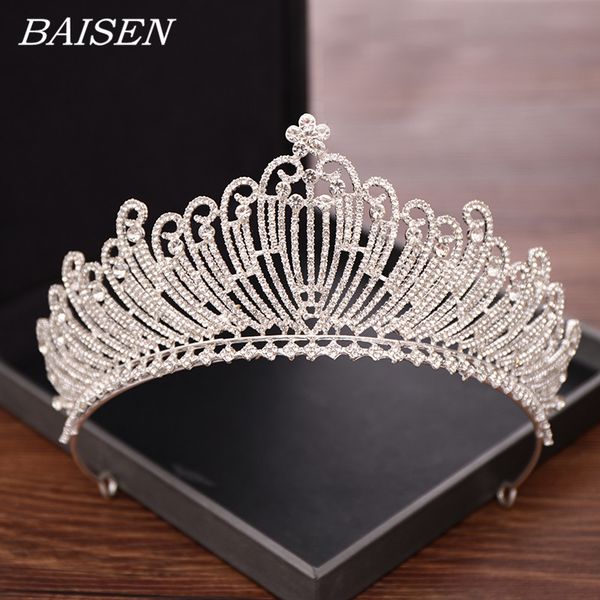 

rhinestone tiaras and headbands bridal crown hair accessories princess head jewelry exquisite rhinestone crown and tiaras, Golden;white