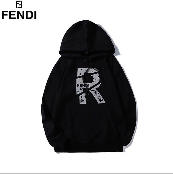 

2019 men's women's fendiwinter new fashion sports sweater printing short-sleeved embroidered cotton men's sweater -10, Black