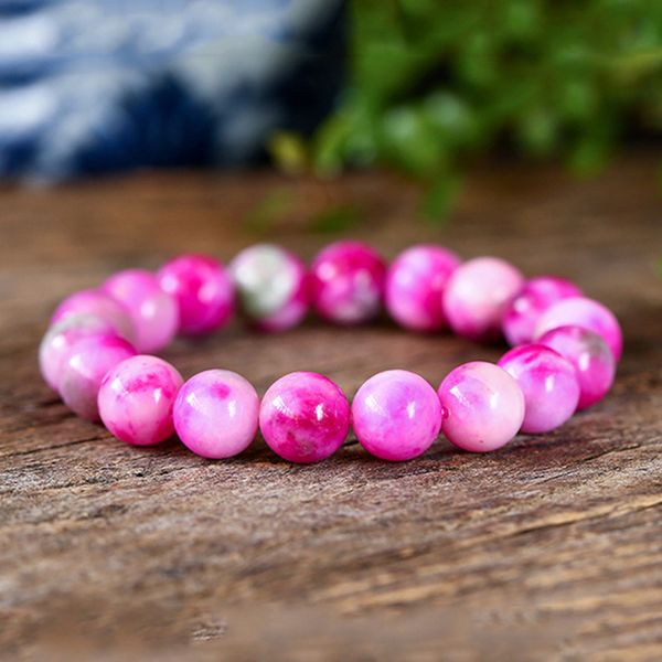 

rose agates beaded bracelet mix color semi-precious stone strand candy bracelets for women fashion handmade friendship jewelry, Black