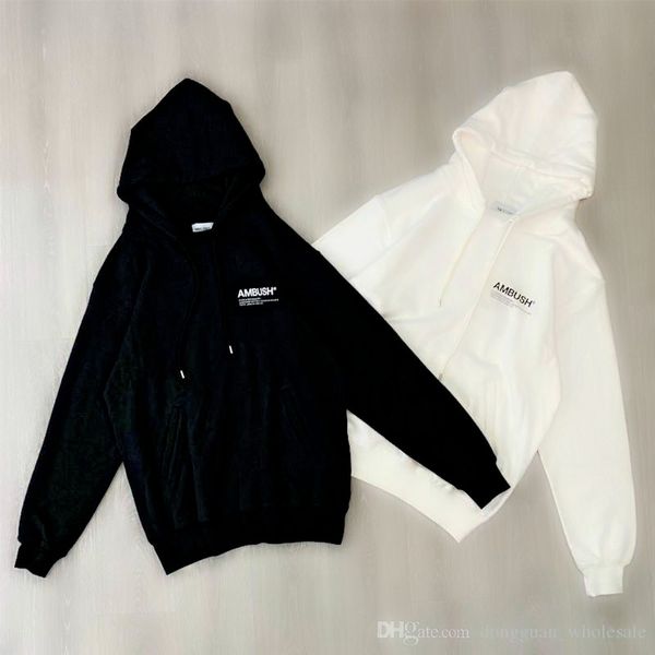 

ambush hoodie men women 1a:1 men's designer solid ab sweatshirts hip hop ambush pullover new fashion, Black