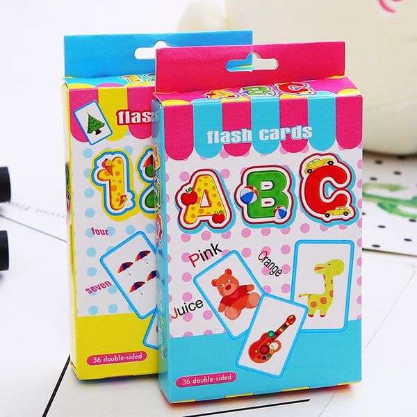 

2pcs children caroon english alphabet numbers flash paper card educational toy gift new baby enlightenment cognitive early card