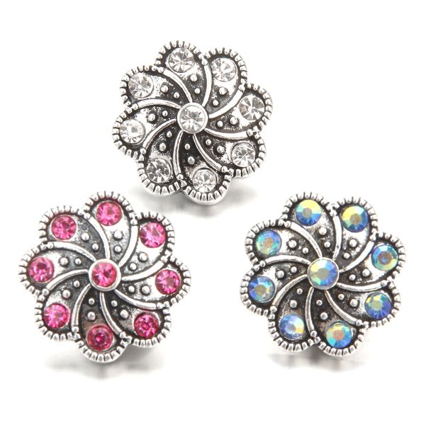 

noosa chunks metal 3colors crystal snap buttons for 18mm snap button necklace bracelet for women snaps jewelry