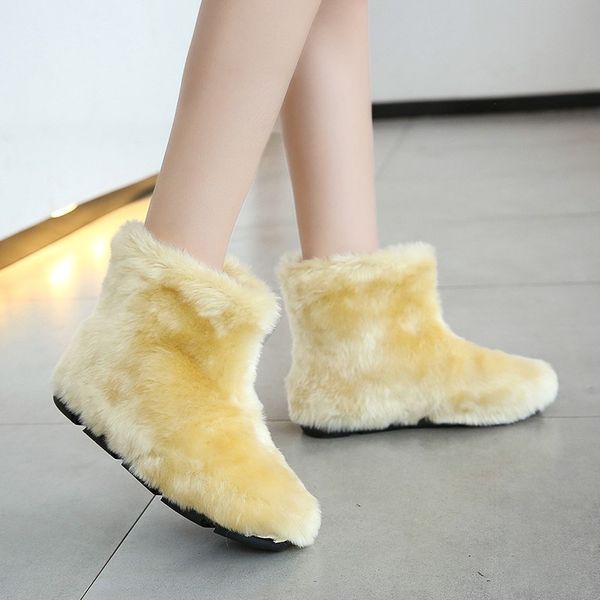 

lovely soft cotton warm shoes women snow flat ankel boots casual indoor outdoor women house boots winter botas mujer u11-48, Black
