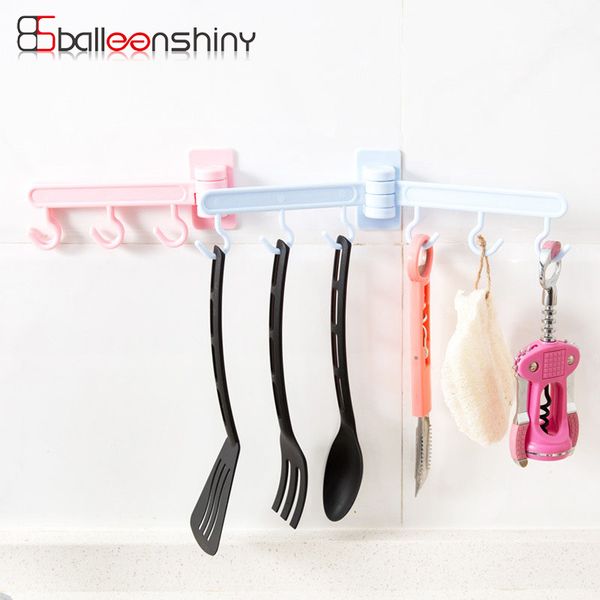 

balleenshiny hooks strong adhesive hook kitchen wall hanging, creative bathroom nail-seamless rack hanger hook shelves