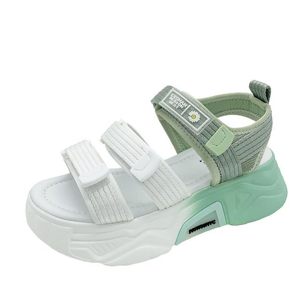 

summer women platform sandals chunky casual shoes 2020 designers woman block heel shoes fashion beach open toe gladiator sandal, Black
