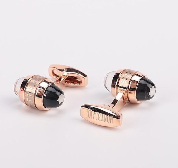 

роскошные запонки серебро / розовое золото черный мужские рубашки запонки с кристаллом голову ювелирных изделий тонкой металлической меди за, Silver