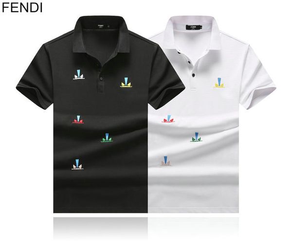 

fends italian brand polo shirt mens designer t-shirt luxury casual business polo cotton sports t-shirt wild fashion slim tshirt, White;black