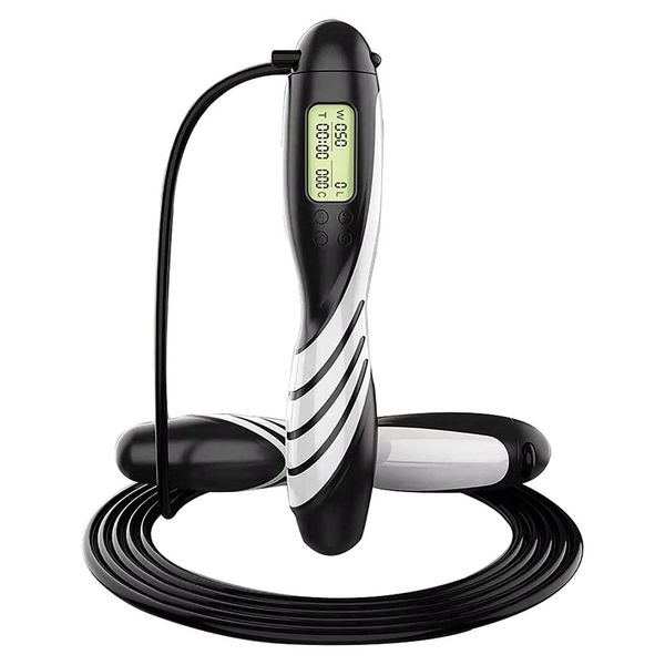 

jump rope digital weight adjustable workout skipping rope calories time setting with counter for men women kids girls