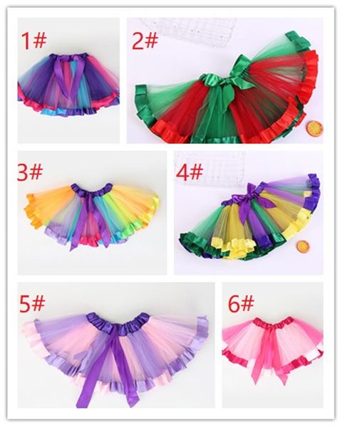 

little girls layered rainbow tutu skirts outfits for birthday kids party k0603, Blue