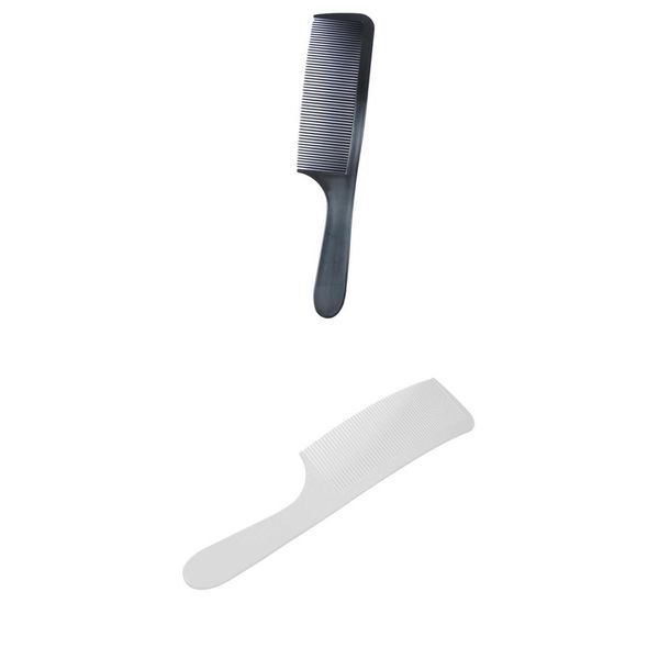 

2x curved hair clipper cutting comb barber flat haircut comb for men, Silver