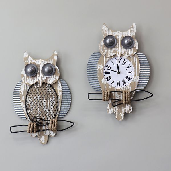 

solid wood owl wall clock a living room wall clock surface wood concise round mute me ornamentation