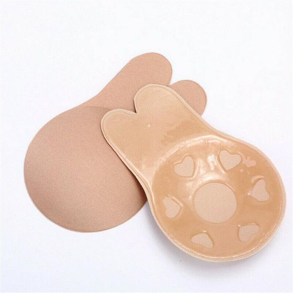 

women strapless invisible silicone lifting bra brassy tape breast nipple cover pasties beige, Black;white