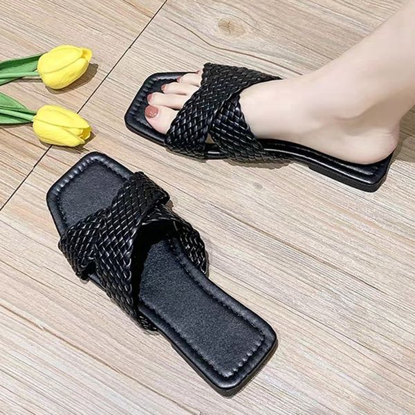 

2020 women summer slippers open toe flat casual shoes female beach flip flops ladies comfortable outdoor slides mujer, Black