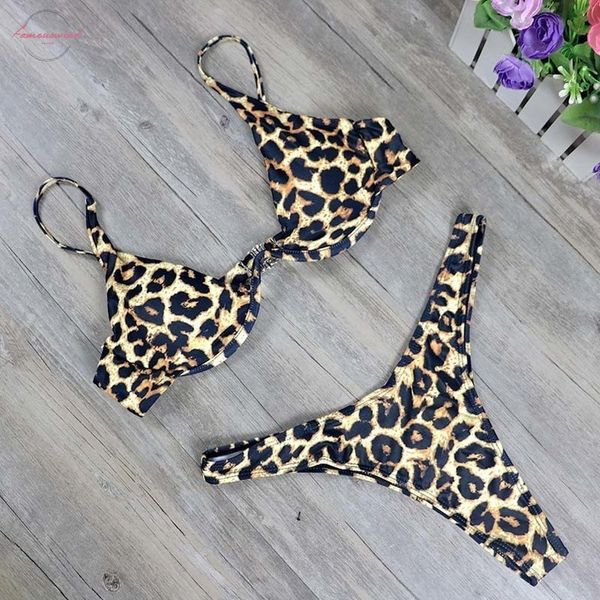 

new high cut thong leopard bikini 2020 micro bikini push up biquini high waist swimwear swimsuit female bathing suit 3913, White;black