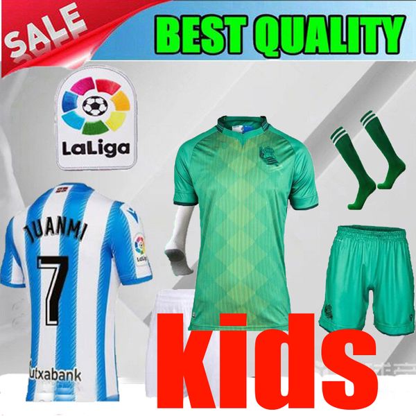 

2019 real sociedad home kids agirretxe carlos soccer jersey 19 20 royal society away boy x.prieto juanmi 2020 blue child custom football, Black;yellow