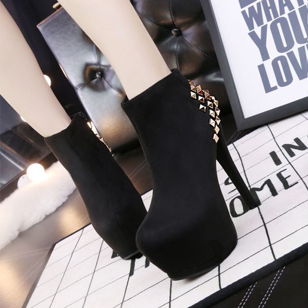 

diweini high heels women pumps fashion flock womens sandals 5cm platform wedding pumps casual rivet thin heels womens shoes, Black