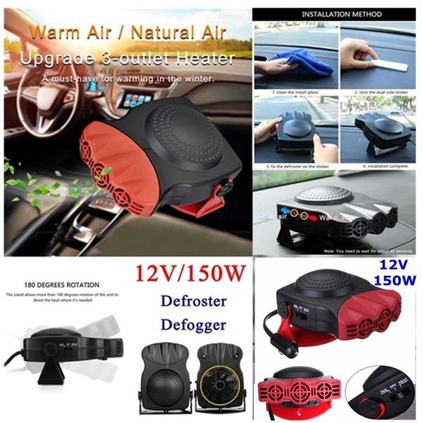

protable auto car heater air parking heater heating cooling fan 12v 150w window fan window demister driving defroster demister
