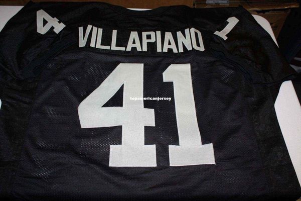 

retro phil villapiano #41 custom mitchell & ness jersey black stitching men's football jerseys rugby, Black;blue