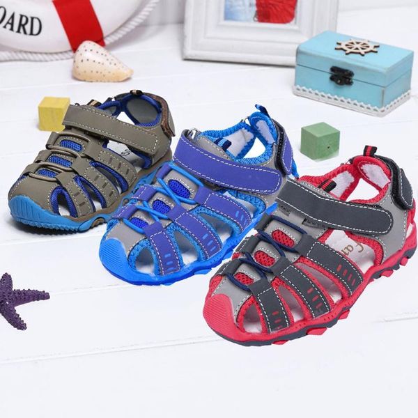 

summer kids shoes children kids shoes sandals boy girl closed toe summer beach sandals sneakers toddler princess, Black;red