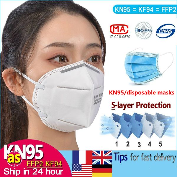 

KN95 Masks With Respirator Disposable Face Mask 4 Layer Ear-loop N95 Masks Cover 3-Ply Non-woven Anti Dust Pm2.5 Mask
