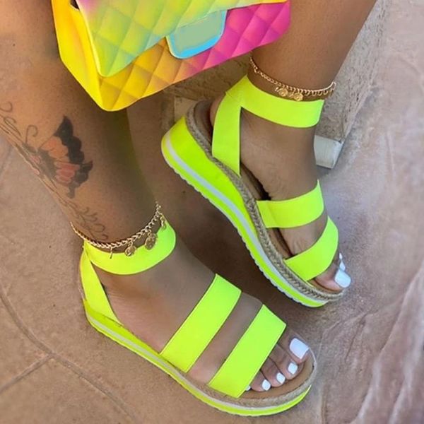 

women wedges platform sandals candy color ladies hemp shoes ladies summer casual slip on strap cross cool girls for sharri t200605, Black
